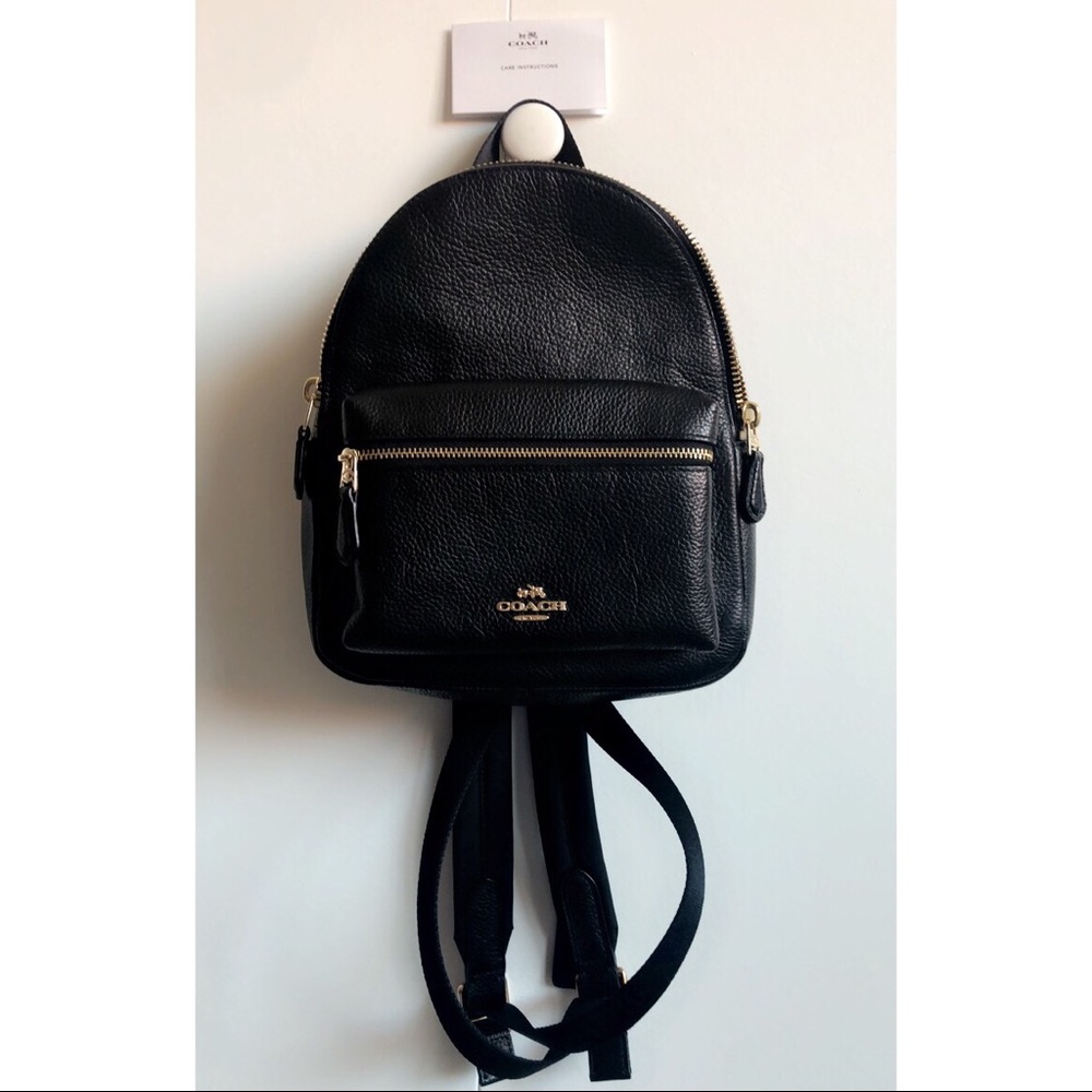 Coach Charlie Backpack Black Leather